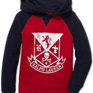 Polo Ralph Lauren Little Boys Crest Graphic Cotton Hooded Red & Black